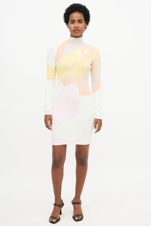Fendi Intarsia Turtleneck Dress