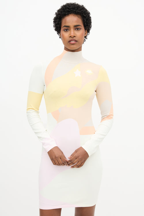 Fendi Intarsia Turtleneck Dress