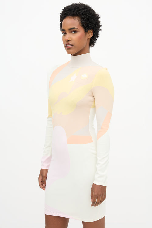 Fendi Intarsia Turtleneck Dress