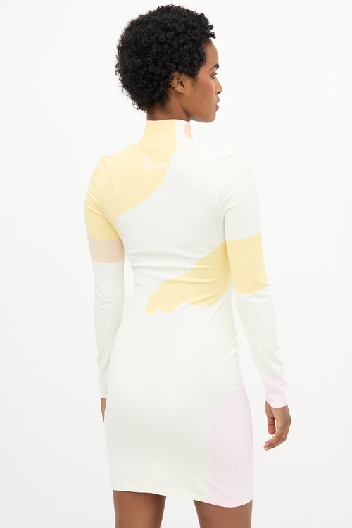 Fendi Intarsia Turtleneck Dress