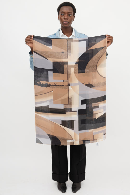 Ferragamo Silk Geometric Print Scarf