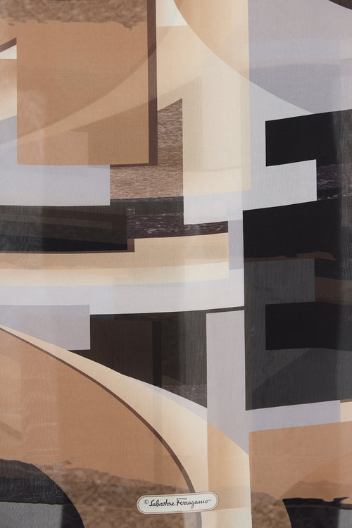 Ferragamo Silk Geometric Print Scarf