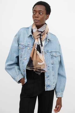 Ferragamo Silk Geometric Print Scarf