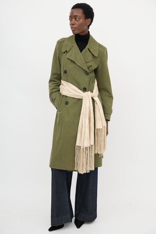 Ferragamo Silk Sheer Leaf Scarf