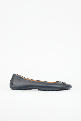 Ferragamo Leather Gancini Flat