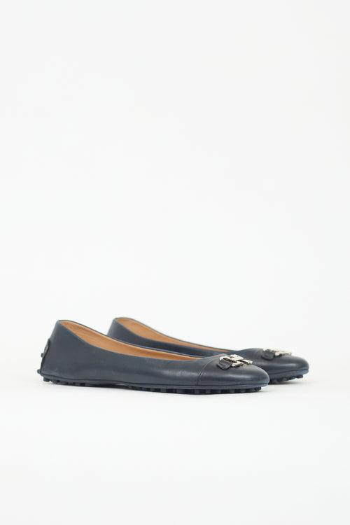 Ferragamo Leather Gancini Flat