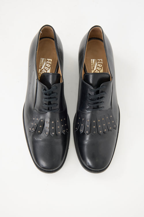 Ferragamo Leather Kiltie Oxford