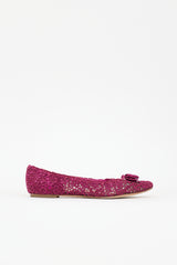Ferragamo Lace Vara Bow Flat