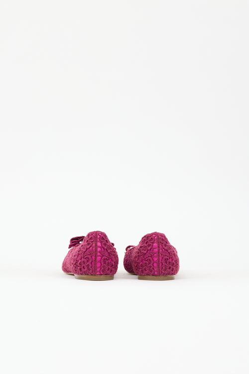 Ferragamo Lace Vara Bow Flat