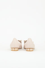 Ferragamo Leather Sarno Pearl Bow Loafer