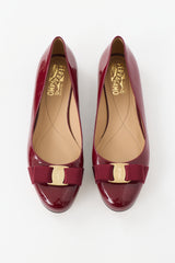 Ferragamo Patent Vara Bow Flat