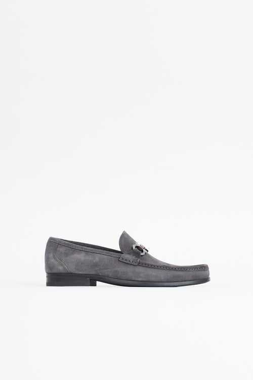 Ferragamo Suede Gancini Loafer