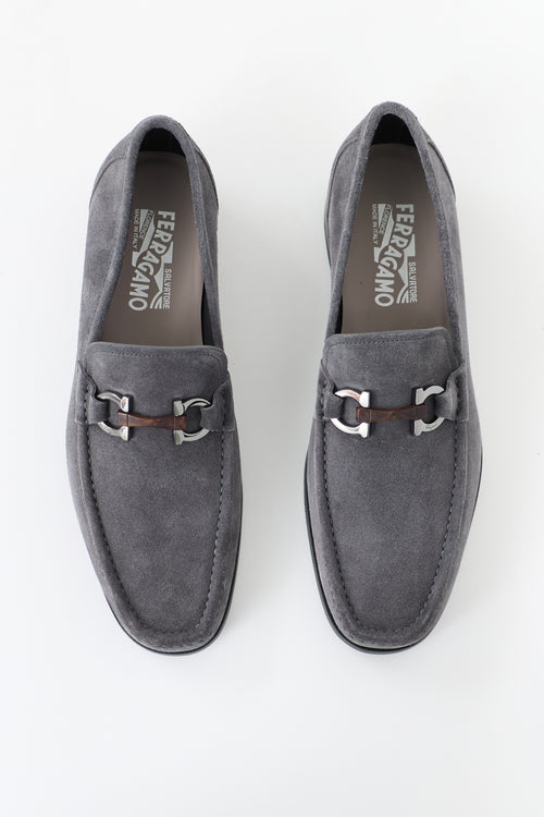 Ferragamo Suede Gancini Loafer