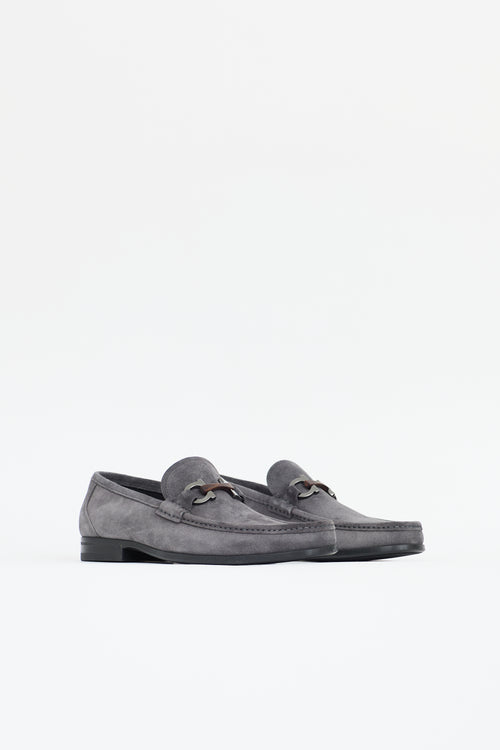 Ferragamo Suede Gancini Loafer