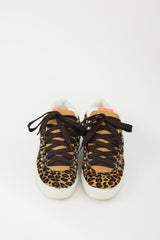 DSquared2 Brown & Black Hair & Leather Printed Sneaker