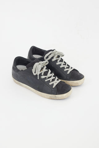 Black Leather & Suede Superstar Sneaker