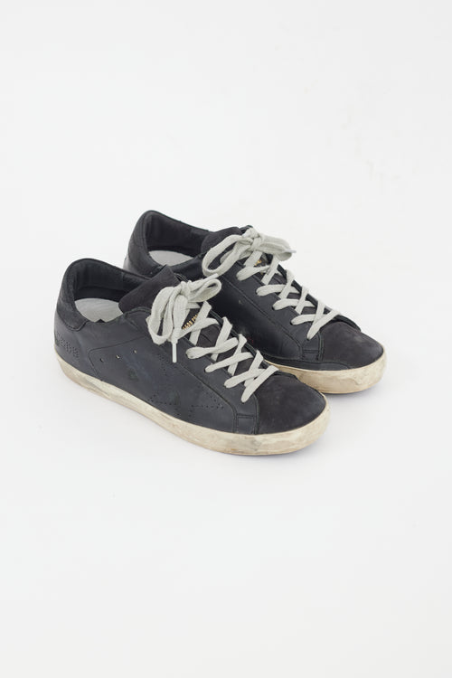 Black Leather & Suede Superstar Sneaker