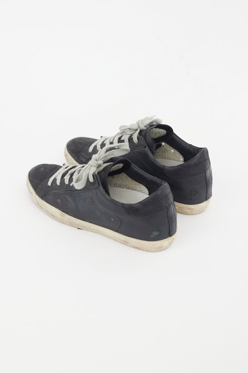 Black Leather & Suede Superstar Sneaker