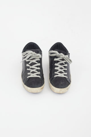 Black Leather & Suede Superstar Sneaker