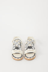 Chanel White & Black Leather Quilted Sandal