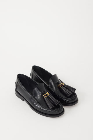 Dior Black & Gold Leather D-Academy Loafer