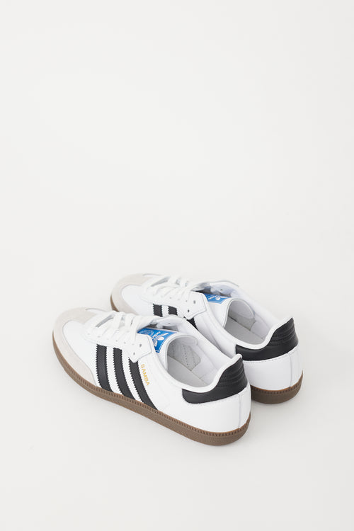 Adidas White & Black Leather Samba Sneaker