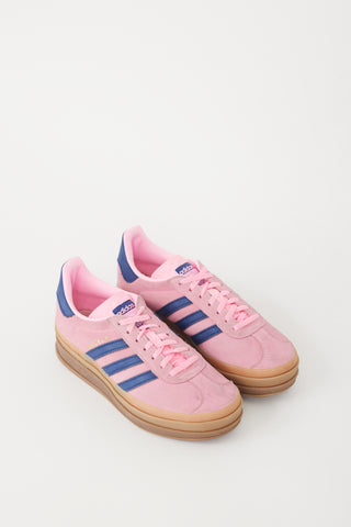 Adidas Pink & Navy Suede Gazelle Platform Sneaker