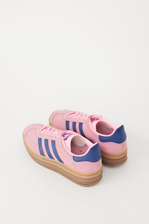 Adidas Pink & Navy Suede Gazelle Platform Sneaker