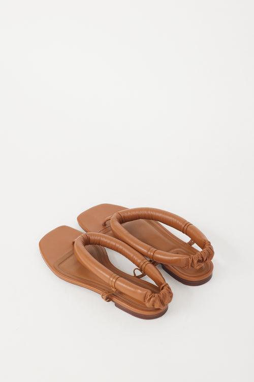 Vince Brown Leather Denton Puffed Sandal