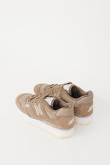 New Balance Brown & White Suede 550 Sneaker