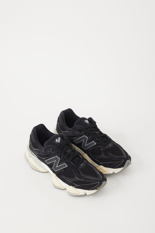 New Balance Black & White Leather 9060 Chunky Sneaker