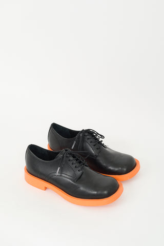 Camper Black & Orange Leather Oxfords