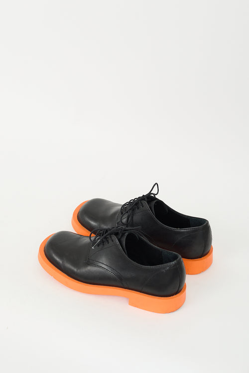 Camper Black & Orange Leather Oxfords