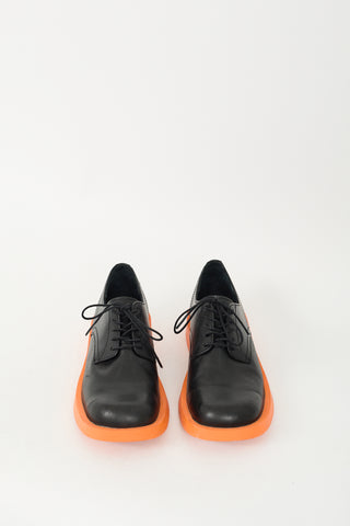 Camper Black & Orange Leather Oxfords