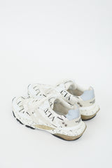 Valentino Black & White Leather Grid Bounce Feather Sneaker