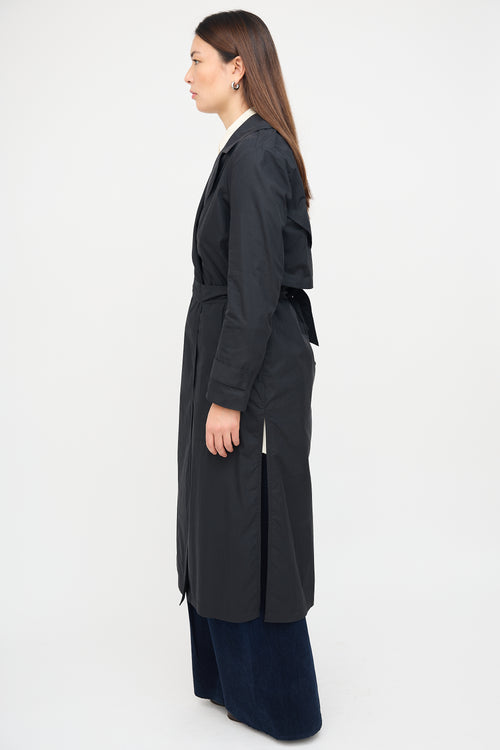 Filippa K Black Belted Wrap Trench Coat