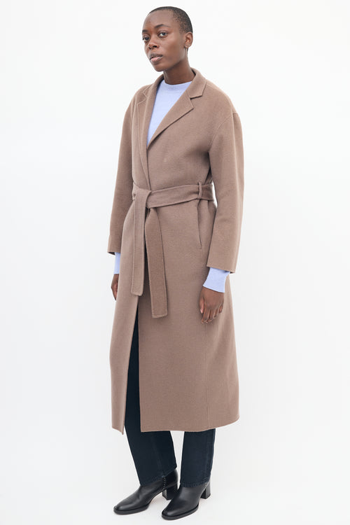 Filippa K Brown Belted Long Coat