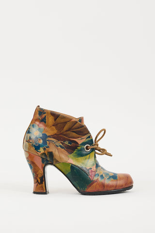 John Fluevog Multicolour Leather Floral Boot