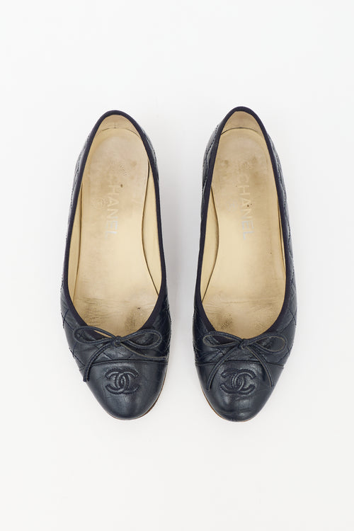 Chanel Quilted Leather CC Flat