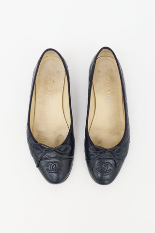 Chanel Quilted Leather CC Flat