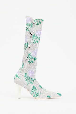 Amy Crookes Satin Floral Lottie Boot
