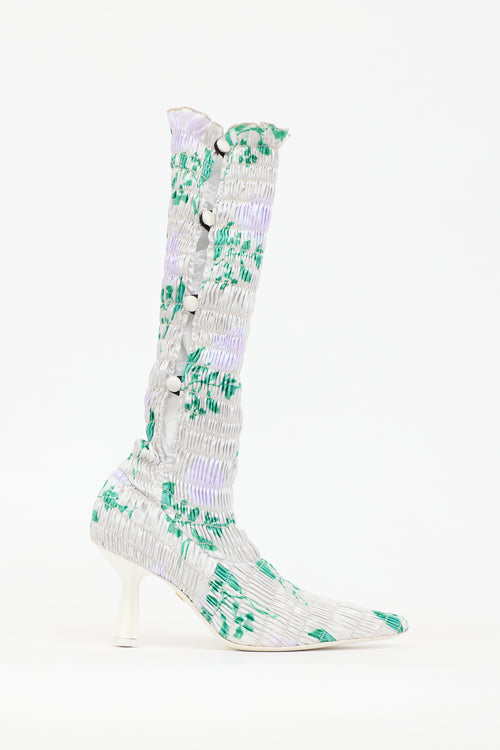 Amy Crookes Satin Floral Lottie Boot