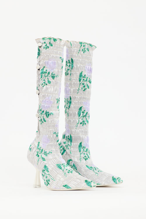 Amy Crookes Satin Floral Lottie Boot