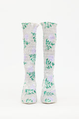 Amy Crookes Satin Floral Lottie Boot