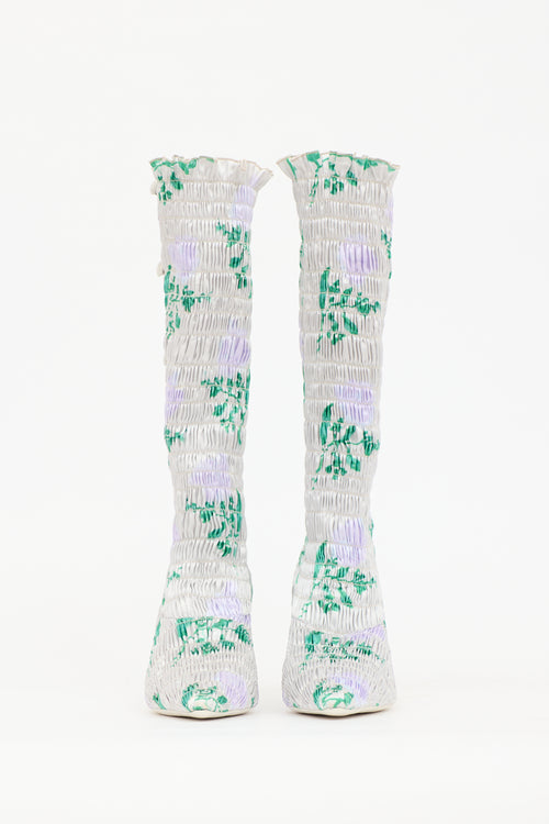 Amy Crookes Satin Floral Lottie Boot