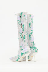 Amy Crookes Satin Floral Lottie Boot