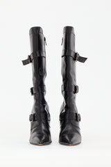 Manolo Blahnik Leather Strap Boot Boot