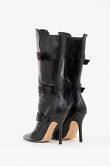 Manolo Blahnik Leather Strap Boot Boot