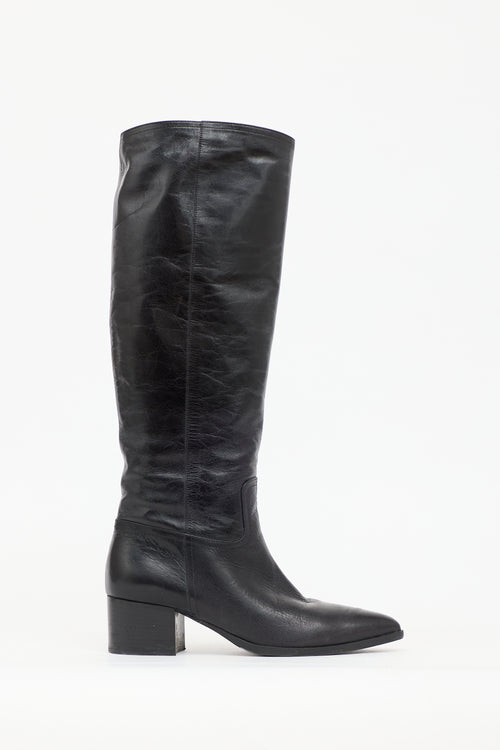 Miu Miu Leather Pointed Boot