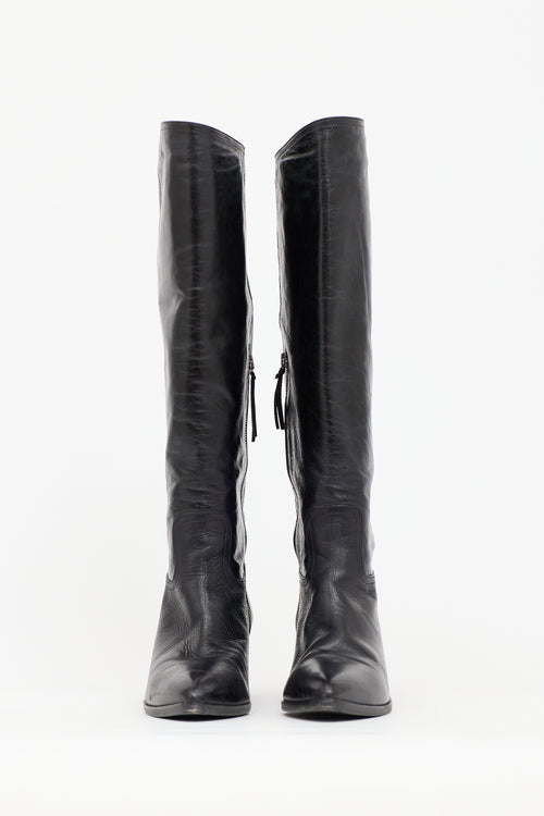 Miu Miu Leather Pointed Boot
